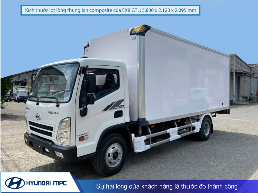 Xe tải Hyundai EX8 bản GTL và EX8L thùng kín composite